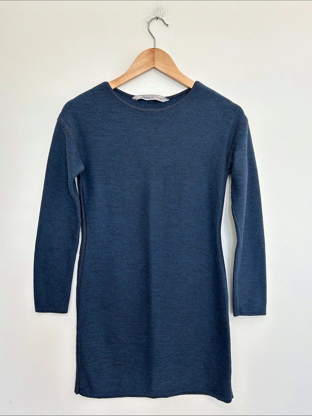 Athleta Camber Sweater Dress Long Sleeve Mini Blue XS
